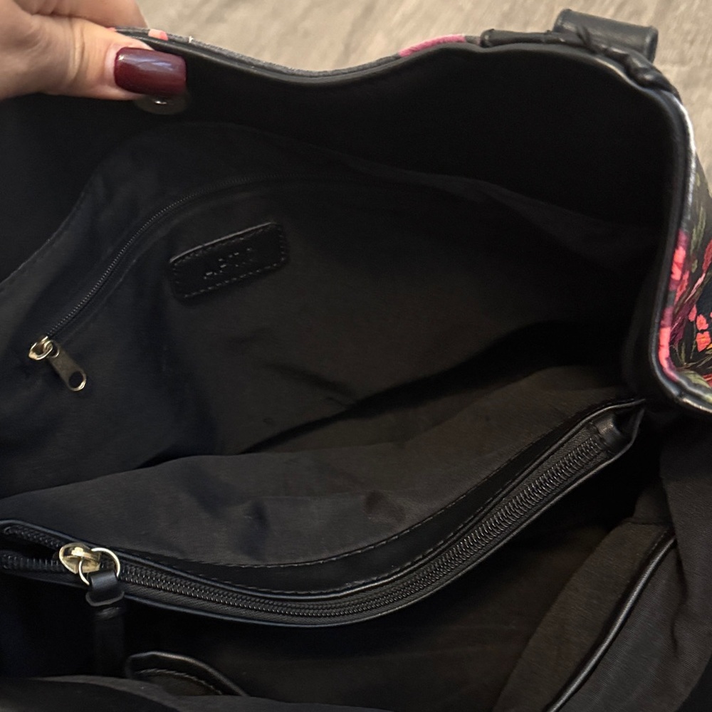 Apt. 9 Black and Pink Floral Shoulder Bag and Wallet - Picture 7 of 16